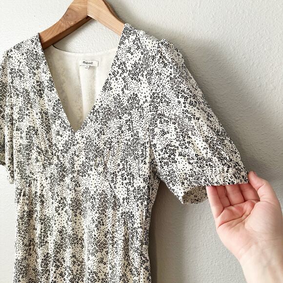 Madewell Puff-Sleeve V-Neck Maxi Dress in Harper Floral Ivory Women's Size 10 - Picture 4 of 15